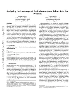 Analyzing the Landscape of the Indicator-based Subset Selection Problem
