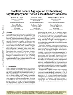 Practical Secure Aggregation by Combining Cryptography and Trusted Execution Environments