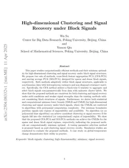 High-dimensional Clustering and Signal Recovery under Block Signals