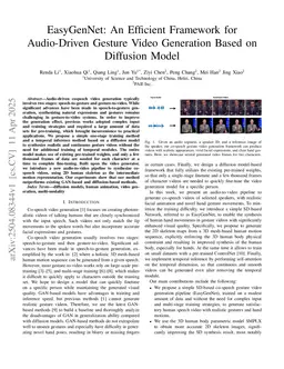 EasyGenNet: An Efficient Framework for Audio-Driven Gesture Video Generation Based on Diffusion Model