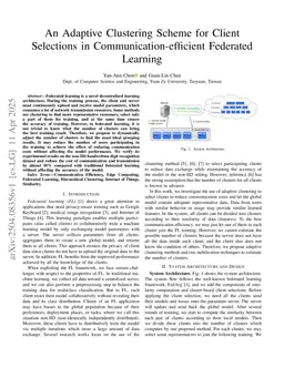An Adaptive Clustering Scheme for Client Selections in Communication-Efficient Federated Learning