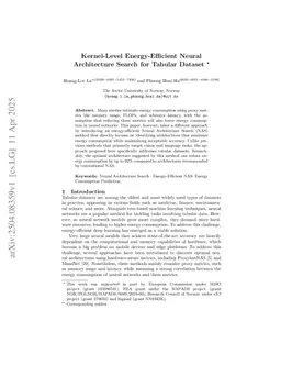 Kernel-Level Energy-Efficient Neural Architecture Search for Tabular Dataset