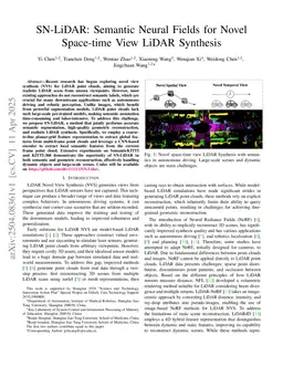 SN-LiDAR: Semantic Neural Fields for Novel Space-time View LiDAR Synthesis