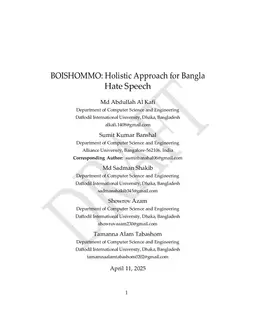 BOISHOMMO: Holistic Approach for Bangla Hate Speech