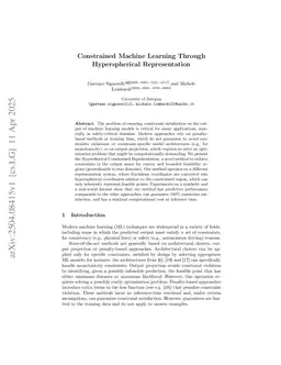 Constrained Machine Learning Through Hyperspherical Representation