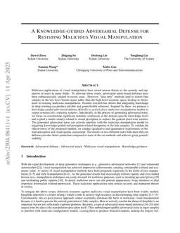 A Knowledge-guided Adversarial Defense for Resisting Malicious Visual Manipulation