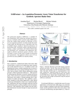 SARFormer -- An Acquisition Parameter Aware Vision Transformer for Synthetic Aperture Radar Data