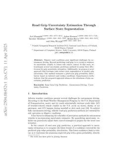 Road Grip Uncertainty Estimation Through Surface State Segmentation