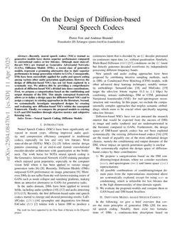 On the Design of Diffusion-based Neural Speech Codecs