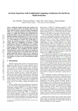 An Early Experience with Confidential Computing Architecture for On-Device Model Protection