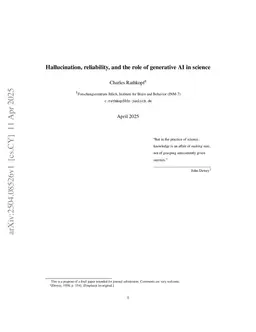 Hallucination, reliability, and the role of generative AI in science