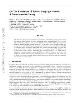 On The Landscape of Spoken Language Models: A Comprehensive Survey
