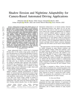 Shadow Erosion and Nighttime Adaptability for Camera-Based Automated Driving Applications
