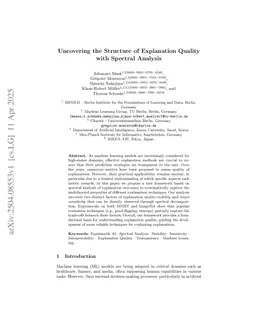 Uncovering the Structure of Explanation Quality with Spectral Analysis