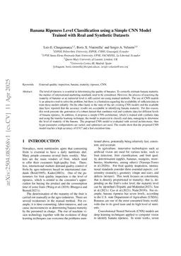 Banana Ripeness Level Classification using a Simple CNN Model Trained with Real and Synthetic Datasets