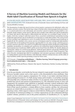 A Survey of Machine Learning Models and Datasets for the Multi-label Classification of Textual Hate Speech in English