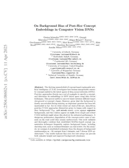 On Background Bias of Post-Hoc Concept Embeddings in Computer Vision DNNs