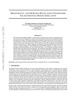 MooseAgent: A LLM Based Multi-agent Framework for Automating Moose Simulation