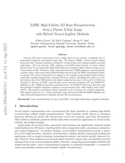 X2BR: High-Fidelity 3D Bone Reconstruction from a Planar X-Ray Image with Hybrid Neural Implicit Methods