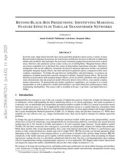 Beyond Black-Box Predictions: Identifying Marginal Feature Effects in Tabular Transformer Networks