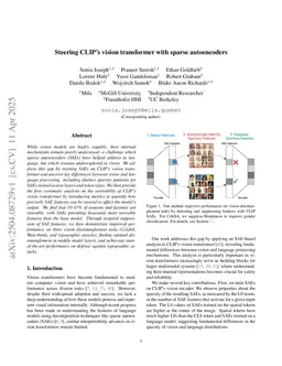 Steering CLIP's vision transformer with sparse autoencoders