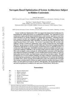 Surrogate-based optimization of system architectures subject to hidden constraints
