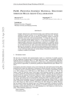 PriM: Principle-Inspired Material Discovery through Multi-Agent Collaboration