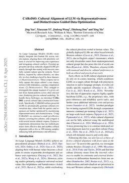 CAReDiO: Cultural Alignment of LLM via Representativeness and Distinctiveness Guided Data Optimization