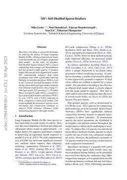 SD$^2$: Self-Distilled Sparse Drafters