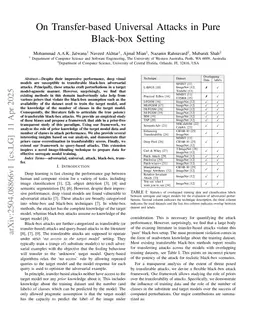 On Transfer-based Universal Attacks in Pure Black-box Setting