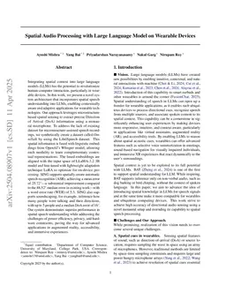 Spatial Audio Processing with Large Language Model on Wearable Devices