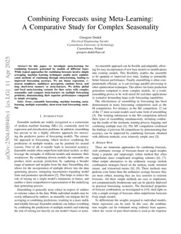 Combining Forecasts using Meta-Learning: A Comparative Study for Complex Seasonality