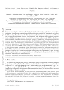 Bidirectional Linear Recurrent Models for Sequence-Level Multisource Fusion