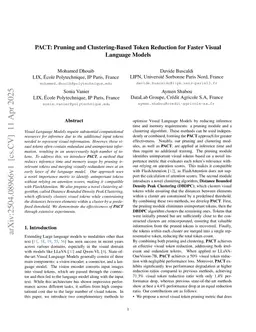 PACT: Pruning and Clustering-Based Token Reduction for Faster Visual Language Models