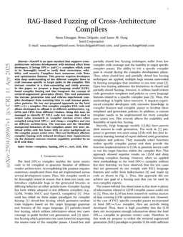 RAG-Based Fuzzing of Cross-Architecture Compilers