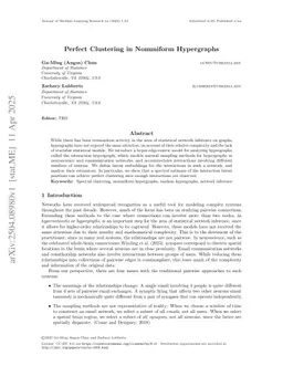 Perfect Clustering in Nonuniform Hypergraphs