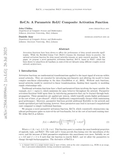 ReCA: A Parametric ReLU Composite Activation Function