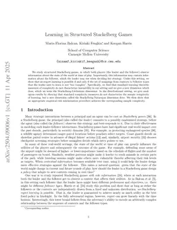 Learning in Structured Stackelberg Games