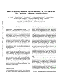 Exploring Synergistic Ensemble Learning: Uniting CNNs, MLP-Mixers, and Vision Transformers to Enhance Image Classification