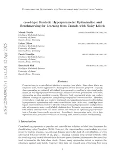 crowd-hpo: Realistic Hyperparameter Optimization and Benchmarking for Learning from Crowds with Noisy Labels