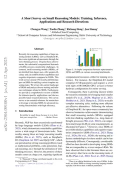 A Short Survey on Small Reasoning Models: Training, Inference, Applications and Research Directions