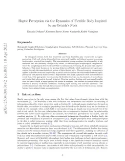 Haptic Perception via the Dynamics of Flexible Body Inspired by an Ostrich's Neck