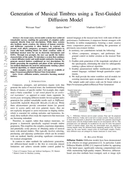 Generation of Musical Timbres using a Text-Guided Diffusion Model