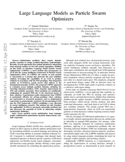 Large Language Models as Particle Swarm Optimizers