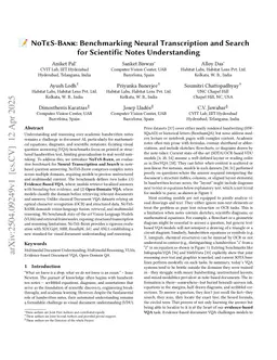 NoTeS-Bank: Benchmarking Neural Transcription and Search for Scientific Notes Understanding