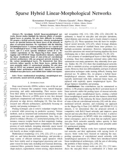 Sparse Hybrid Linear-Morphological Networks