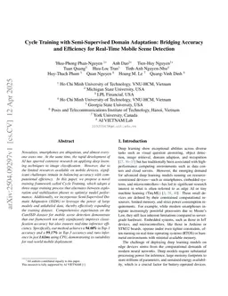 Cycle Training with Semi-Supervised Domain Adaptation: Bridging Accuracy and Efficiency for Real-Time Mobile Scene Detection