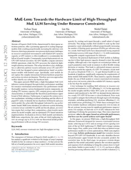 MoE-Lens: Towards the Hardware Limit of High-Throughput MoE LLM Serving Under Resource Constraints