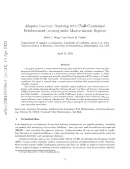 Adaptive Insurance Reserving with CVaR-Constrained Reinforcement Learning under Macroeconomic Regimes