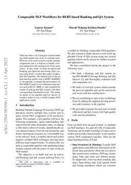Composable NLP Workflows for BERT-based Ranking and QA System